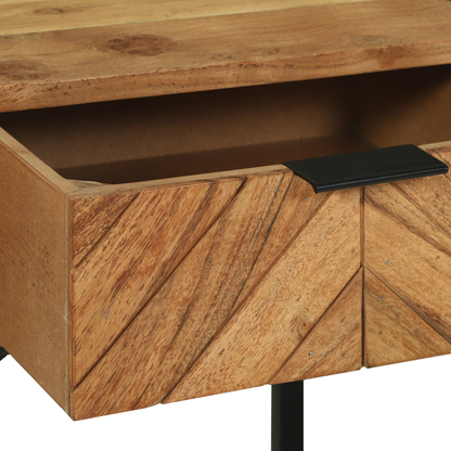 vidaXL Nachttisch Braun 40 x 35 x 50 cm Massivholz Akazie und Metall