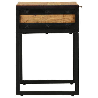 vidaXL Nachttisch Braun 40 x 35 x 50 cm Massivholz Akazie und Metall