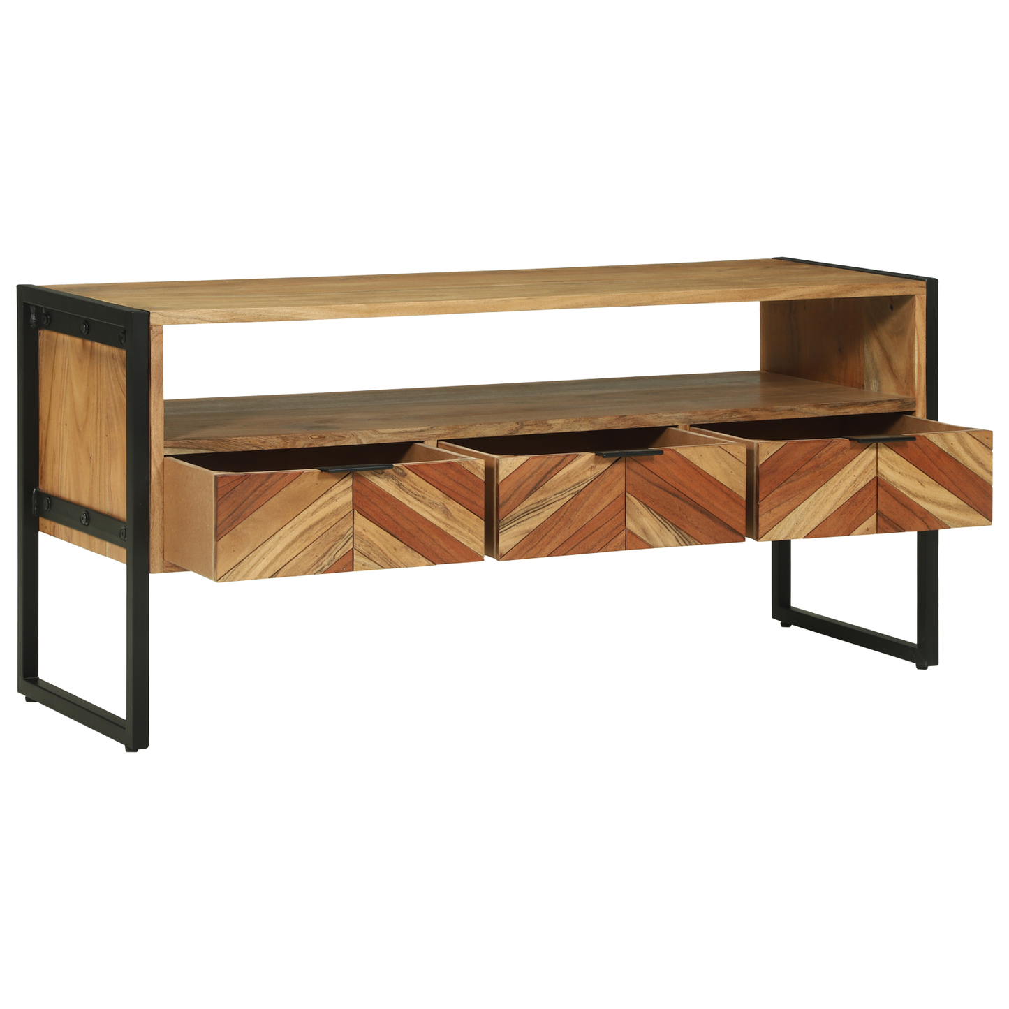 vidaXL Meuble TV marron 100 x 35 x 50 cm Bois d'acacia massif