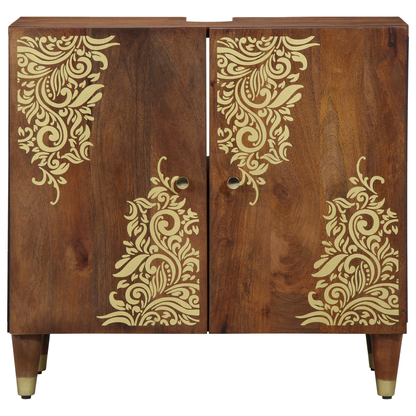 vidaXL Waschbeckenunterschrank mit Speicher Honigbraun 62 x 33 x 58 cm