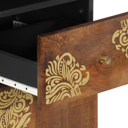 vidaXL Badezimmerschrank Honigbraun 38 x 33 x 160 cm Massivholz Mango