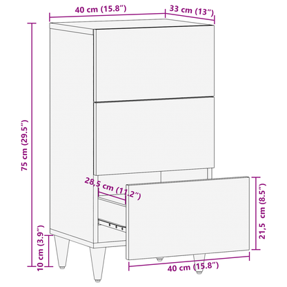 vidaXL Sideboard Braun 40 x 33,5 x 75 cm Massivholz Mango