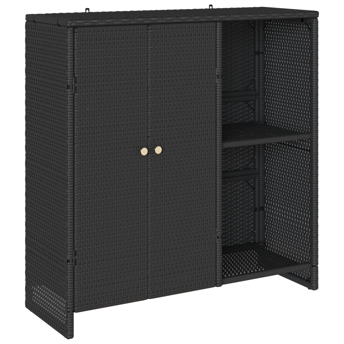 vidaXL Aufbewahrungsschrank mit Regal Schwarz 100 x 36 x 102 cm Rattan