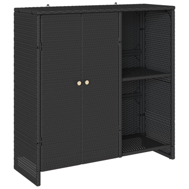 vidaXL Aufbewahrungsschrank mit Regal Schwarz 100 x 36 x 102 cm Rattan