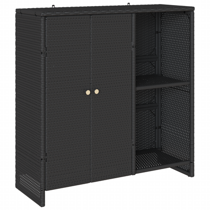 vidaXL Aufbewahrungsschrank mit Regal Schwarz 100 x 36 x 102 cm Rattan