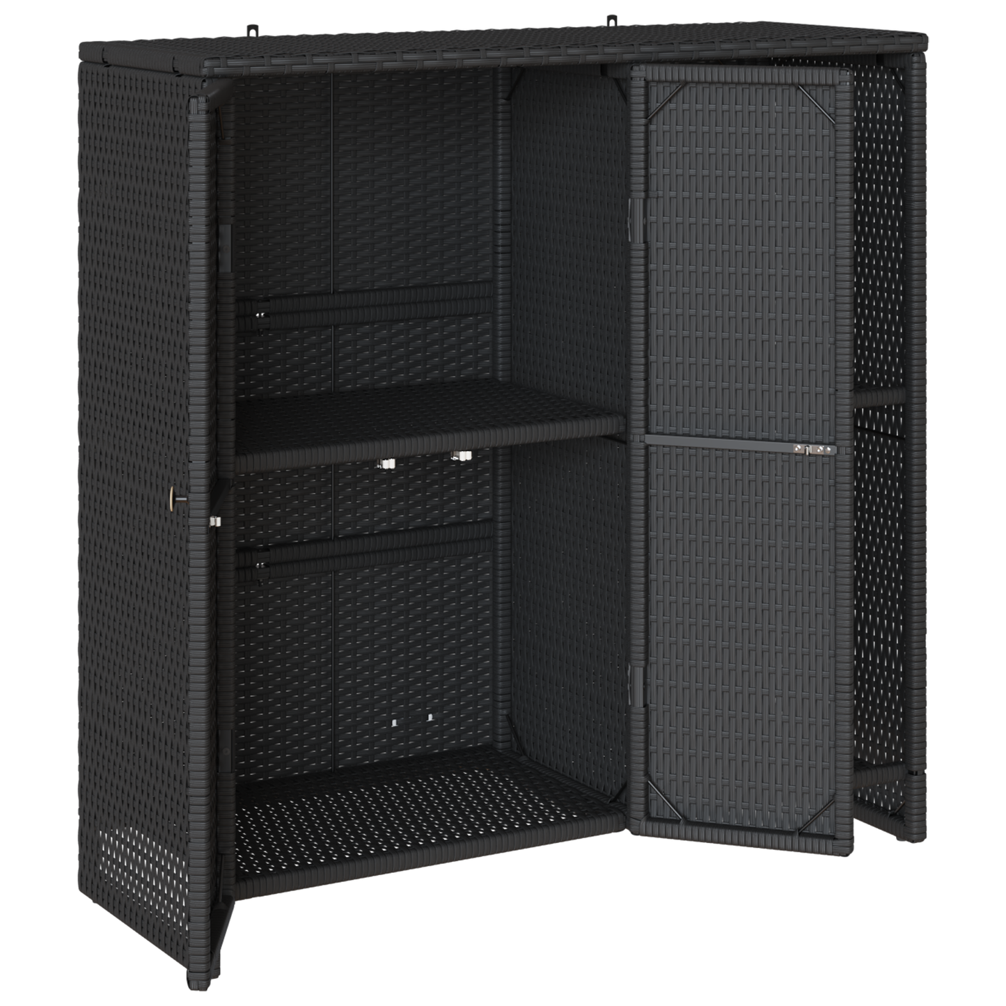 vidaXL Aufbewahrungsschrank mit Regal Schwarz 100 x 36 x 102 cm Rattan