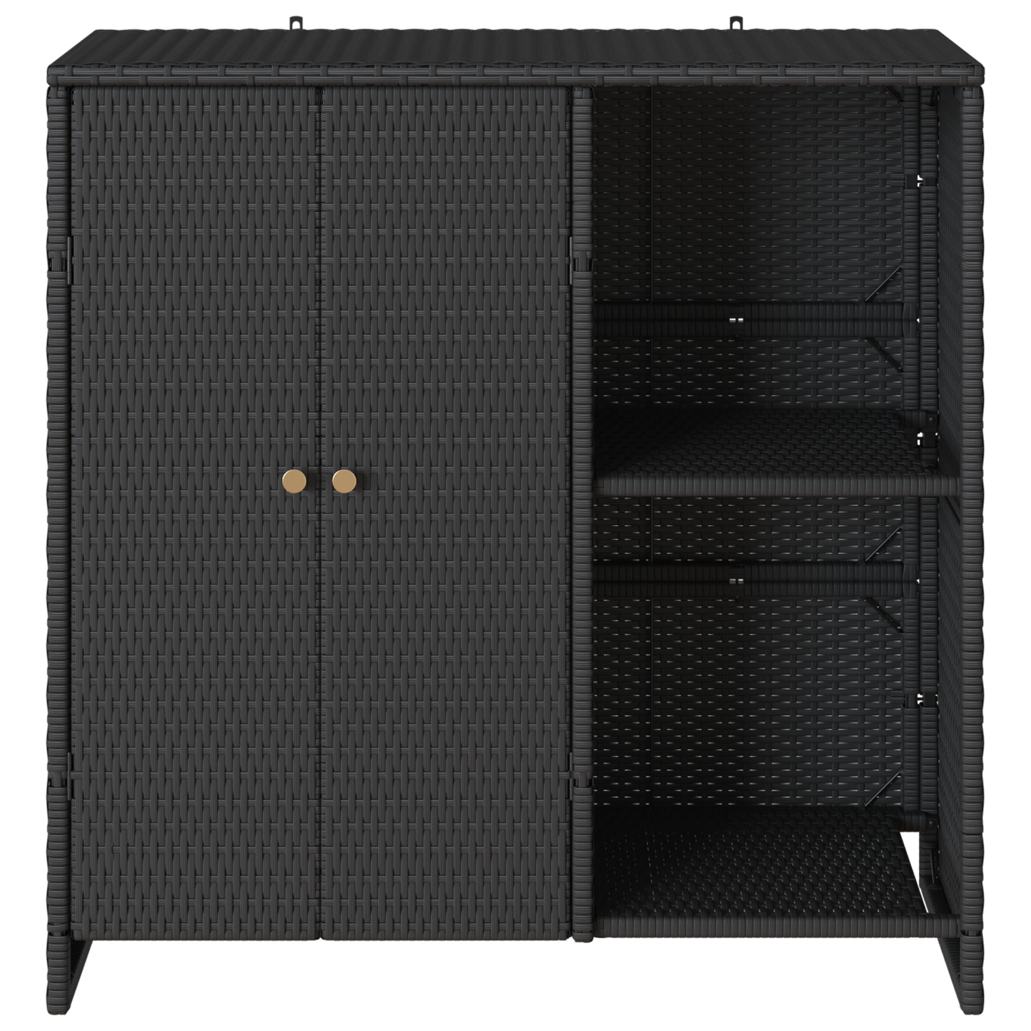 vidaXL Aufbewahrungsschrank mit Regal Schwarz 100 x 36 x 102 cm Rattan