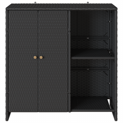 vidaXL Aufbewahrungsschrank mit Regal Schwarz 100 x 36 x 102 cm Rattan