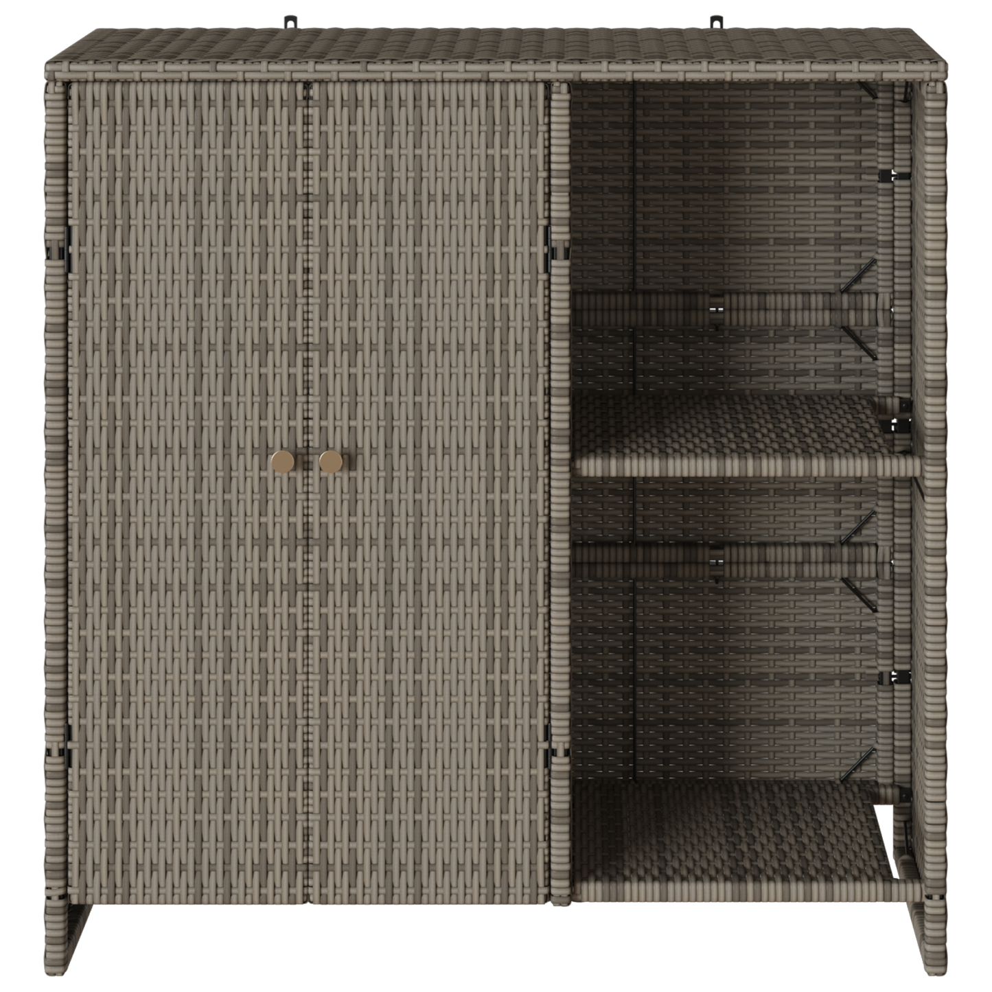 vidaXL Aufbewahrungsschrank mit Regal Grau 100 x 36 x 102 cm Rattan