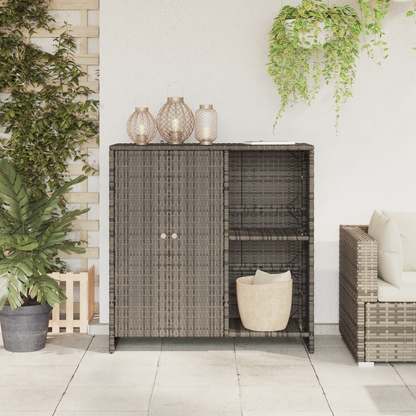 vidaXL Aufbewahrungsschrank mit Regal Grau 100 x 36 x 102 cm Rattan