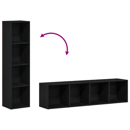 vidaXL | Bücherregal | Schwarz Eichen-Optik 36 x 30 x 143 cm Holzwerkstoff