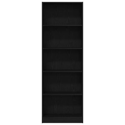 vidaXL Bücherregal Schwarz Eichen-Optik 60 x 24 x 176 cm Holzwerkstoff