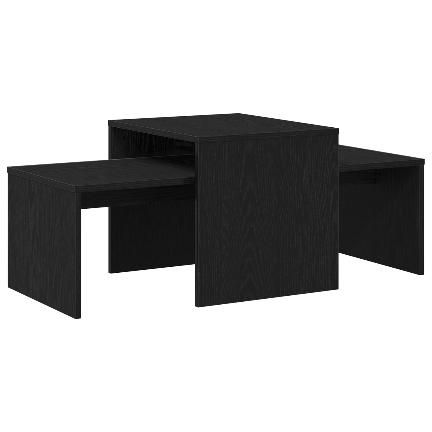 vidaXL Satztische Schwarz Eichen-Optik 100 x 48 x 40 cm Holzwerkstoff