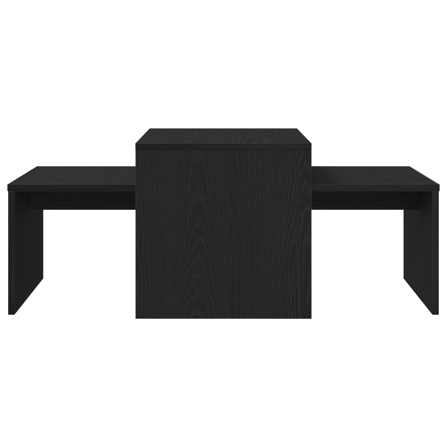 vidaXL Satztische Schwarz Eichen-Optik 100 x 48 x 40 cm Holzwerkstoff