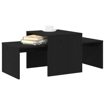 vidaXL Satztische Schwarz Eichen-Optik 100 x 48 x 40 cm Holzwerkstoff