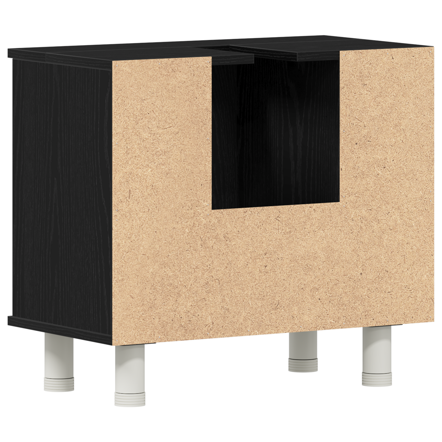 vidaXL Badezimmerschrank mit Tür Schwarz Eichen-Optik 60 x 32 x 54 cm