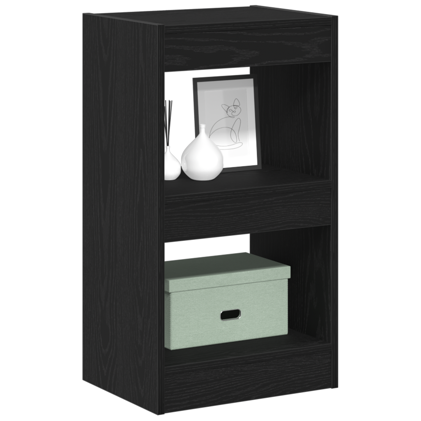 vidaXL Bücherregal Schwarz Eichen-Optik 40 x 30 x 71,5 cm