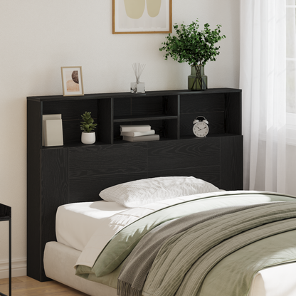 vidaXL Kopfteil Schrank Schwarz Eichen-Optik 140 x 19 x 103,5 cm