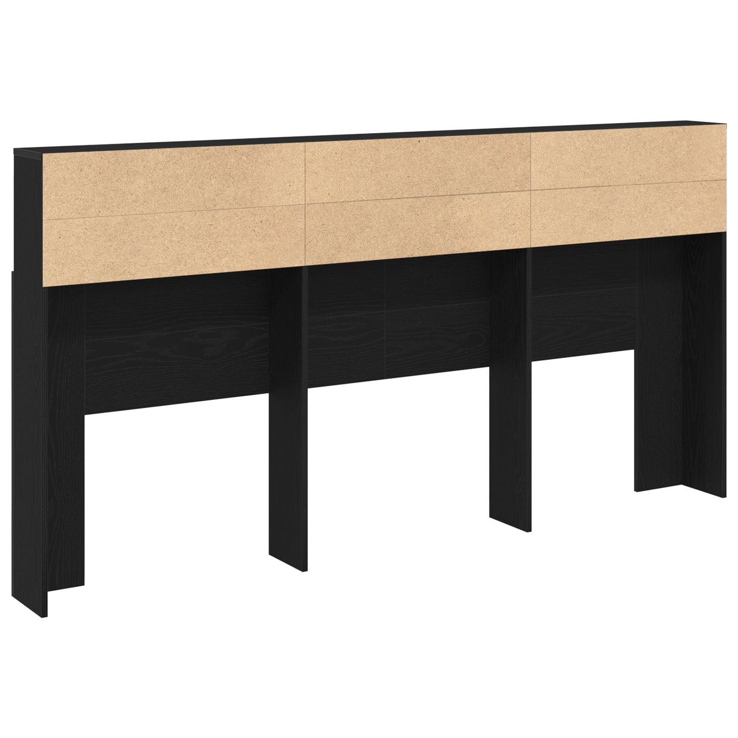 vidaXL Kopfteil Schrank Schwarz Eichen-Optik 200 x 19 x 103,5 cm