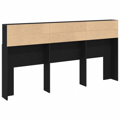 vidaXL Kopfteil Schrank Schwarz Eichen-Optik 200 x 19 x 103,5 cm