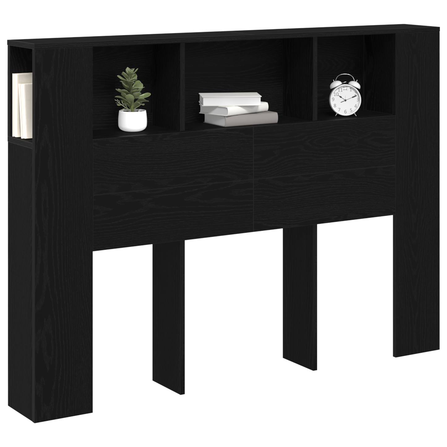 vidaXL Kopfteil Schrank Schwarz Eichen-Optik 120 x 18.5 x 102.5 cm