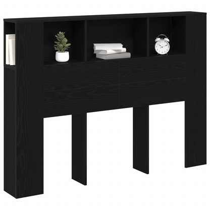 vidaXL Kopfteil Schrank Schwarz Eichen-Optik 120 x 18.5 x 102.5 cm