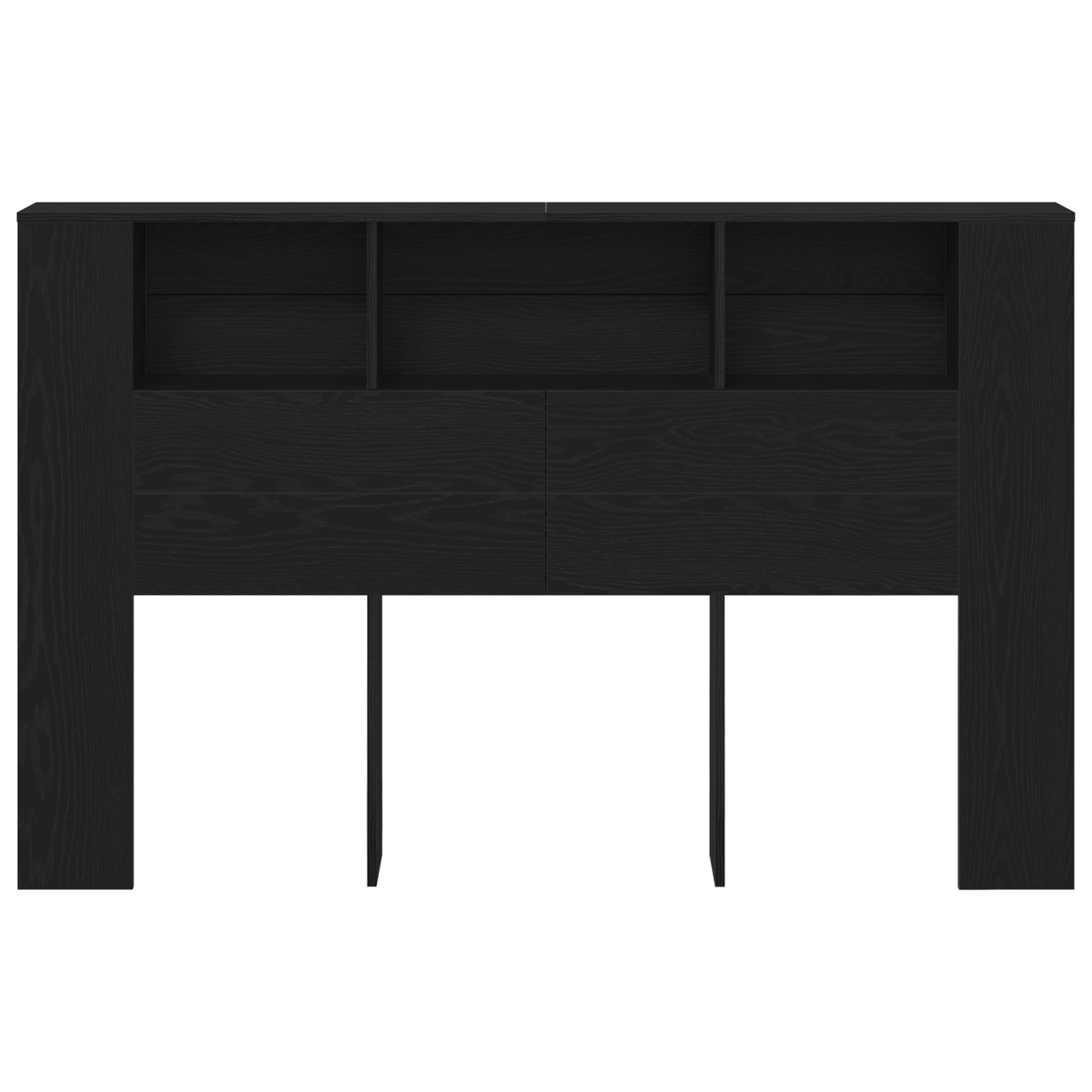vidaXL Kopfteil Schrank Schwarz Eichen-Optik 120 x 18.5 x 102.5 cm