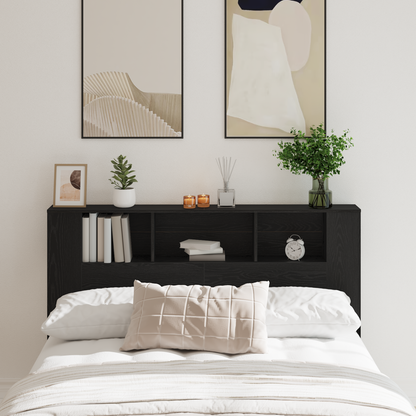 vidaXL Kopfteil Schrank Schwarz Eichen-Optik 120 x 18.5 x 102.5 cm