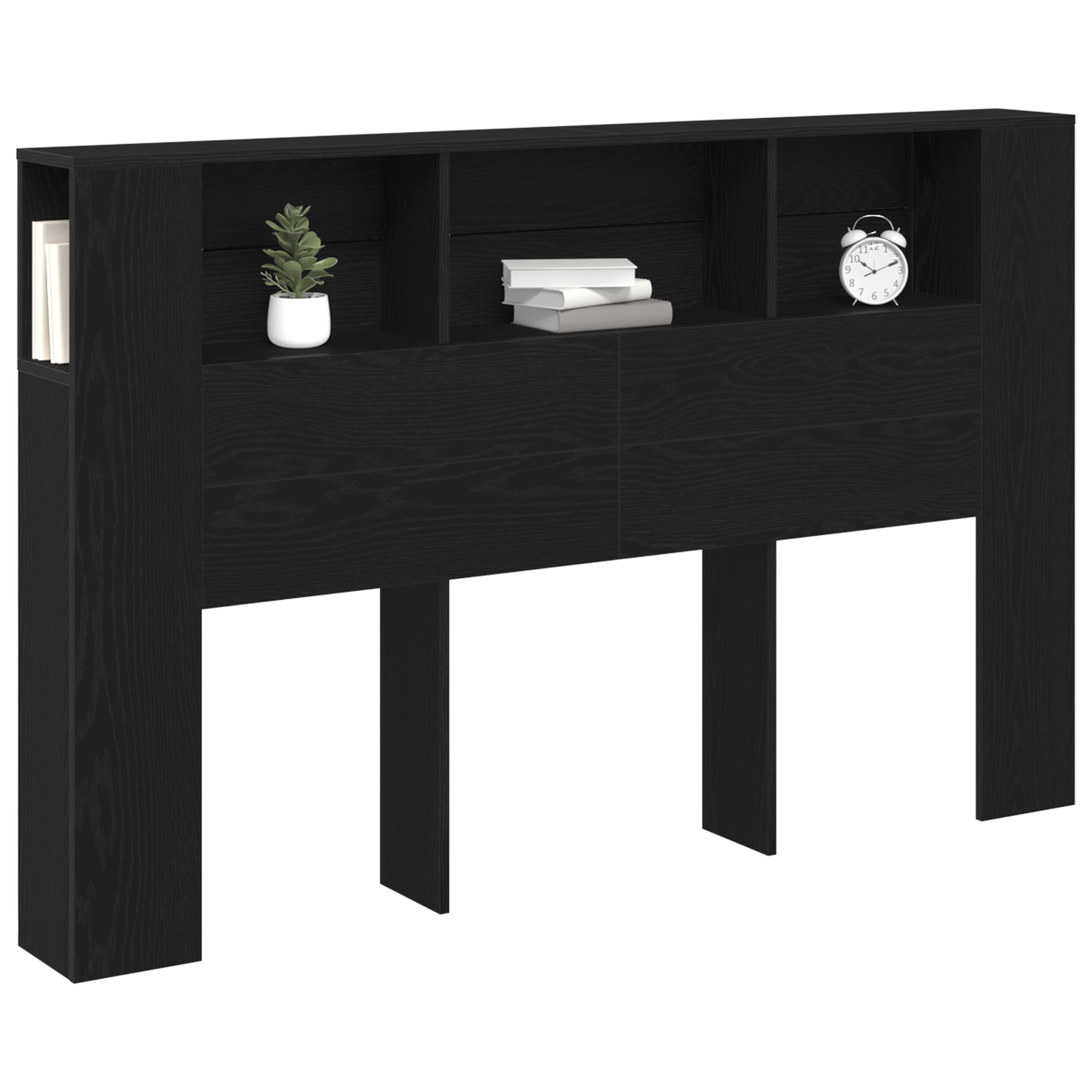 vidaXL Kopfteil Schrank Schwarz Eichen-Optik 120 x 18.5 x 102.5 cm