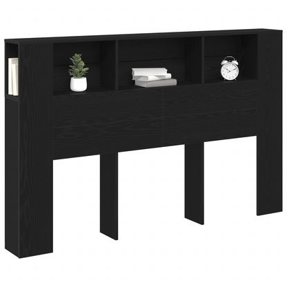 vidaXL Kopfteil Schrank Schwarz Eichen-Optik 120 x 18.5 x 102.5 cm