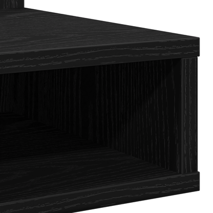 vidaXL Spiegelschrank mit Regal Schwarz Eichen-Optik 90 x 31,5 x 62 cm