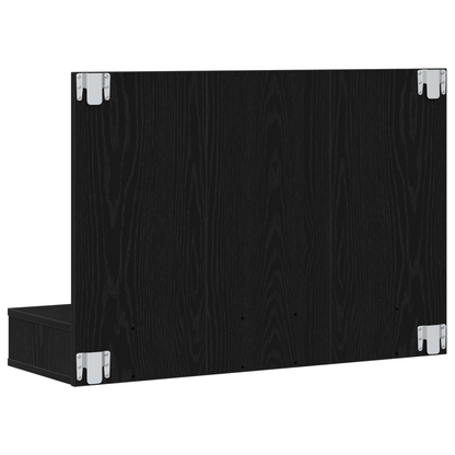 vidaXL Spiegelschrank mit Regal Schwarz Eichen-Optik 90 x 31,5 x 62 cm