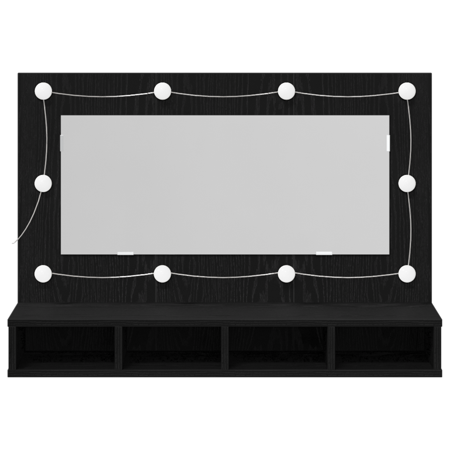 vidaXL Spiegelschrank mit Regal Schwarz Eichen-Optik 90 x 31,5 x 62 cm