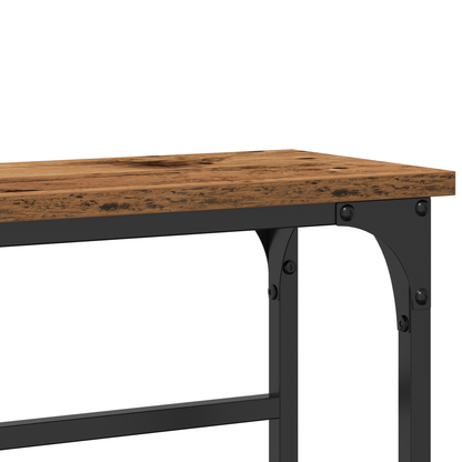 vidaXL Konsolentisch mit Regal Altholz 75 x 19,5 x 75 cm Holzwerkstoff