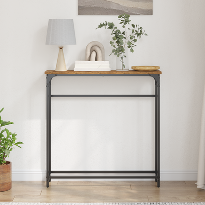 vidaXL Konsolentisch mit Regal Altholz 75 x 19,5 x 75 cm Holzwerkstoff