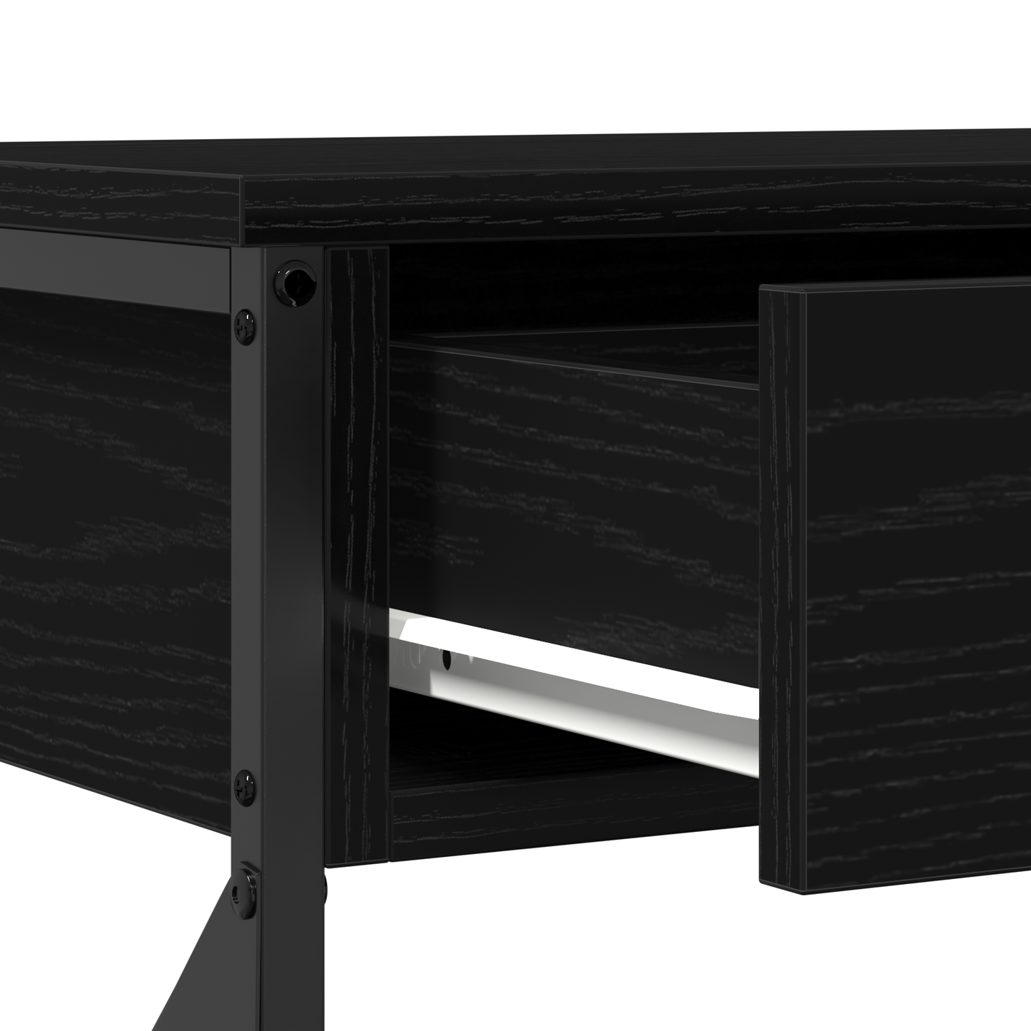 vidaXL Console avec étagère Noir aspect chêne 100 x 28 x 75 cm