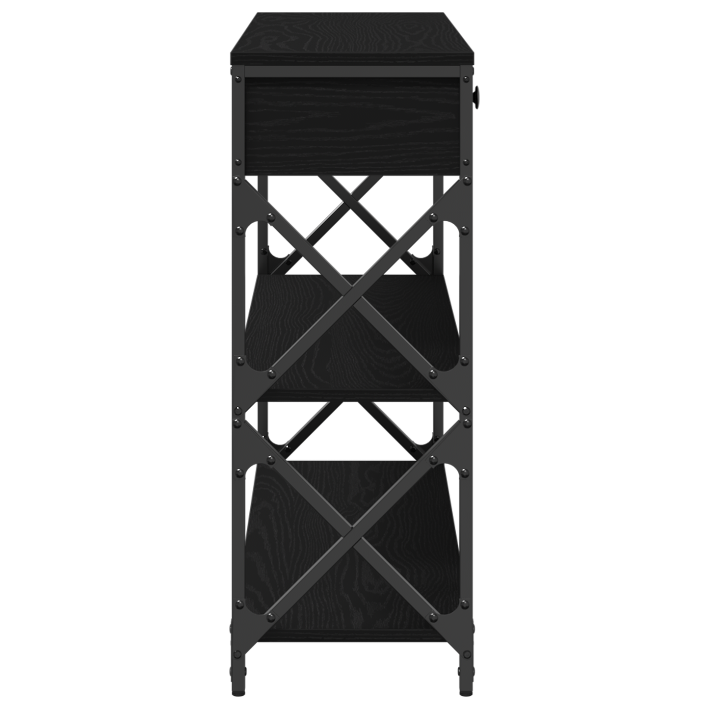 vidaXL Console avec étagère Noir aspect chêne 100 x 28 x 75 cm