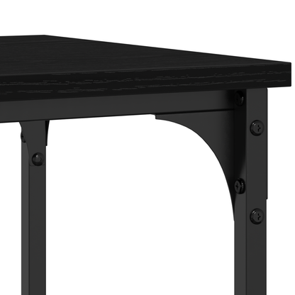 vidaXL Table console avec étagère Noir aspect chêne 100 x 35 x 75 cm