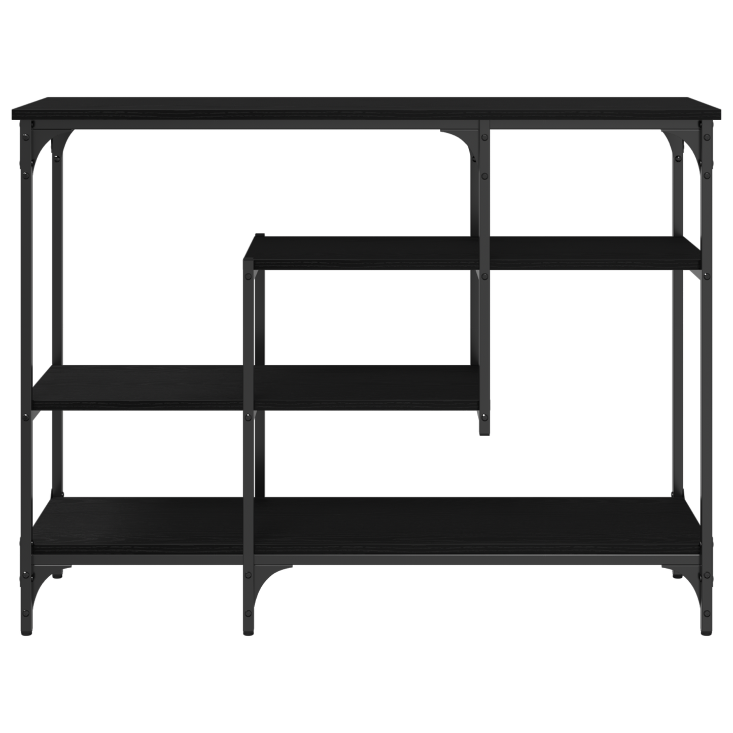 vidaXL Table console avec étagère Noir aspect chêne 100 x 35 x 75 cm