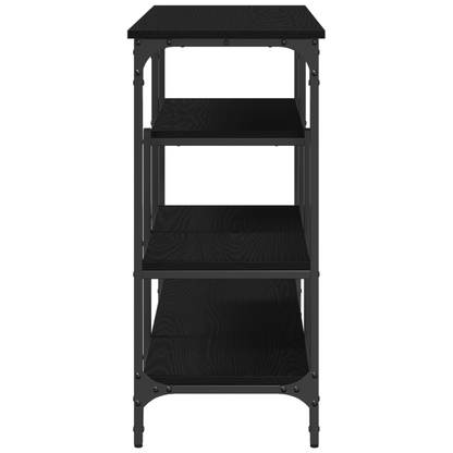 vidaXL Table console avec étagère Noir aspect chêne 100 x 35 x 75 cm