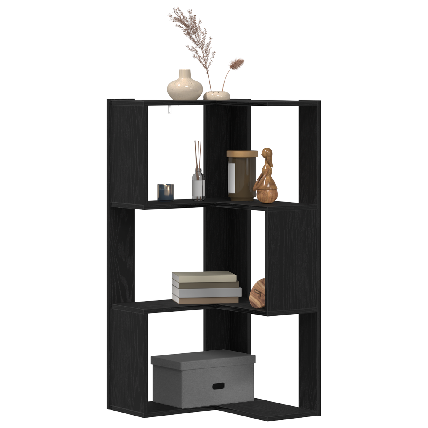 vidaXL Bücherregal Schwarz Eichen-Optik 50 x 50 x 102 cm