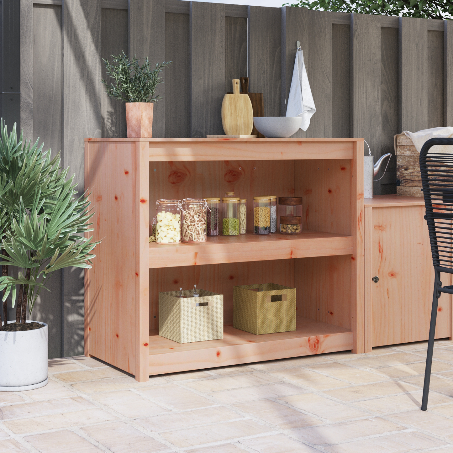 vidaXL Küchenschrank mit Regal Braun Eichen-Optik 106 x 55 x 92 cm