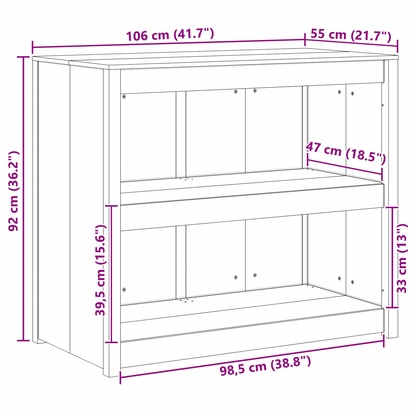 vidaXL Küchenschrank mit Regal Braun Eichen-Optik 106 x 55 x 92 cm