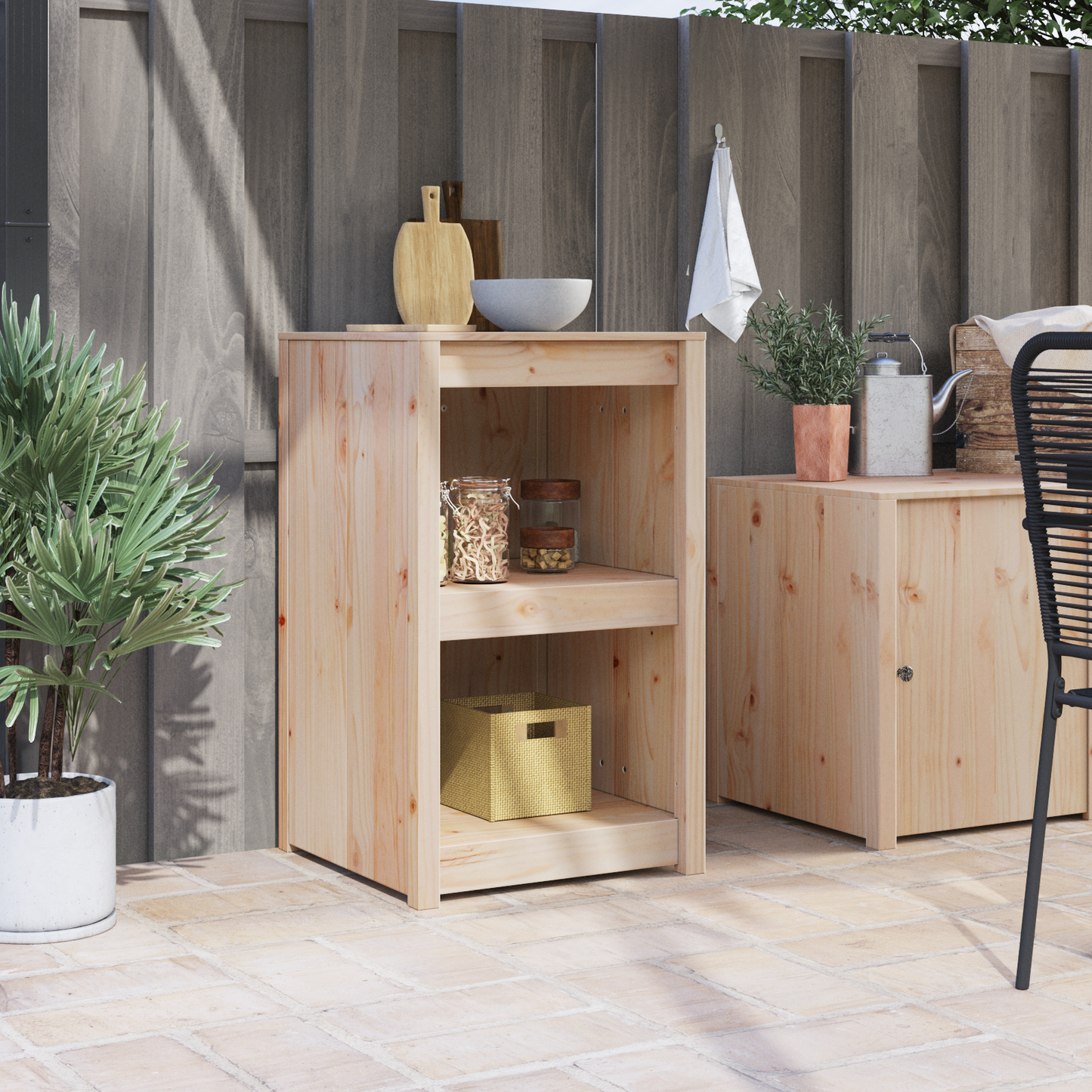 vidaXL Küchenschrank mit Regal Braun Eichen-Optik 55 x 55 x 92 cm