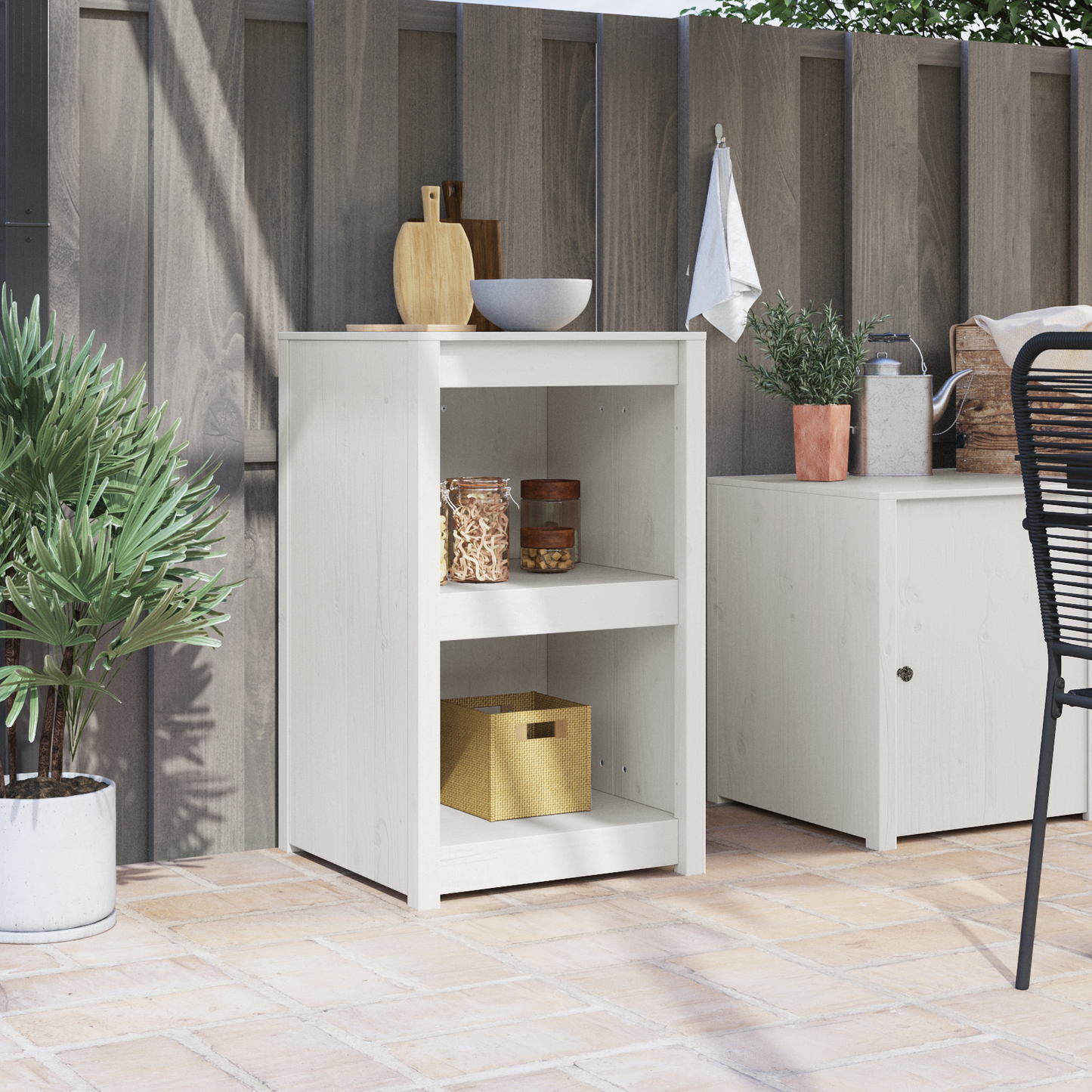 vidaXL Küchenschrank Weiß 55 x 55 x 92 cm Massives Kiefernholz