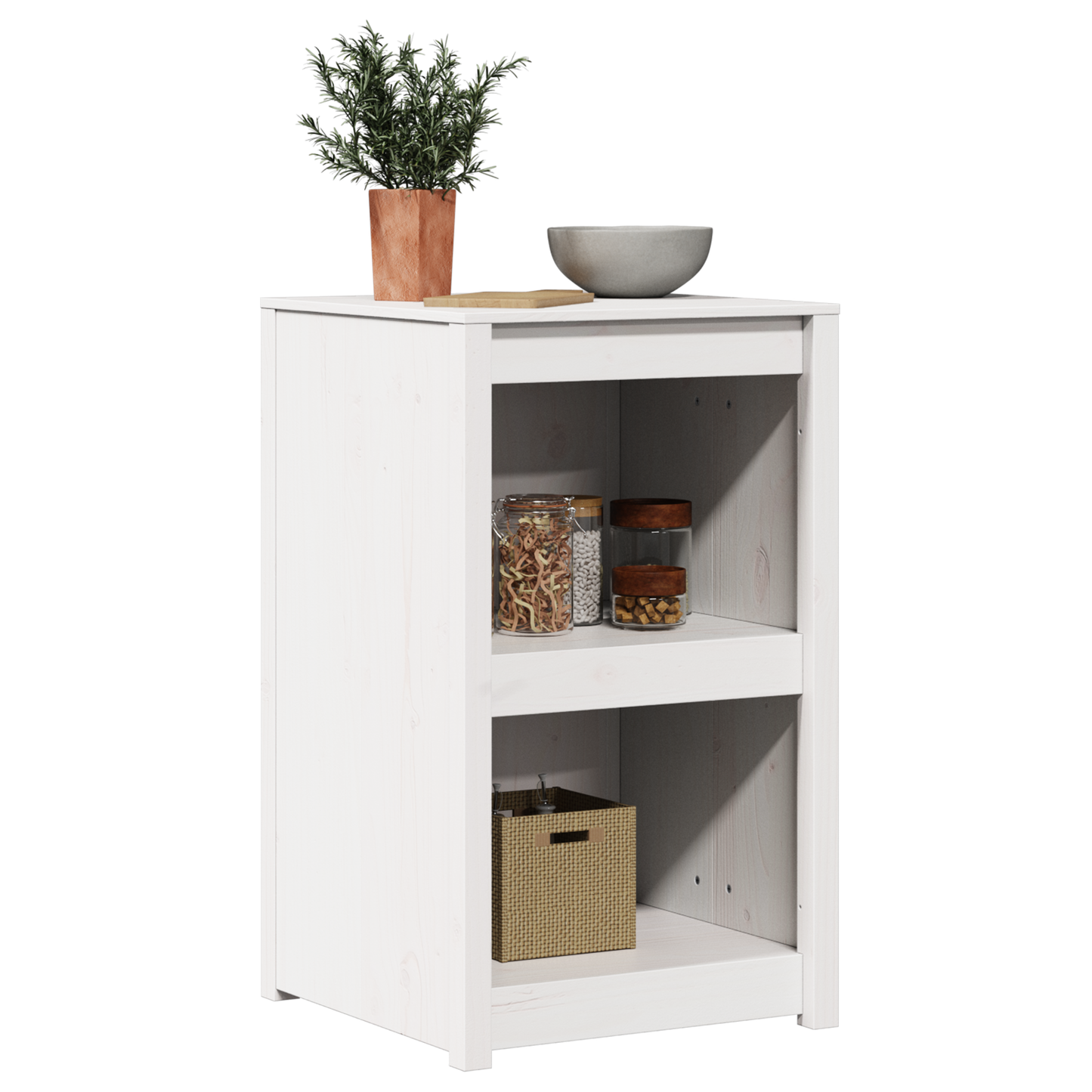 vidaXL Küchenschrank Weiß 55 x 55 x 92 cm Massives Kiefernholz