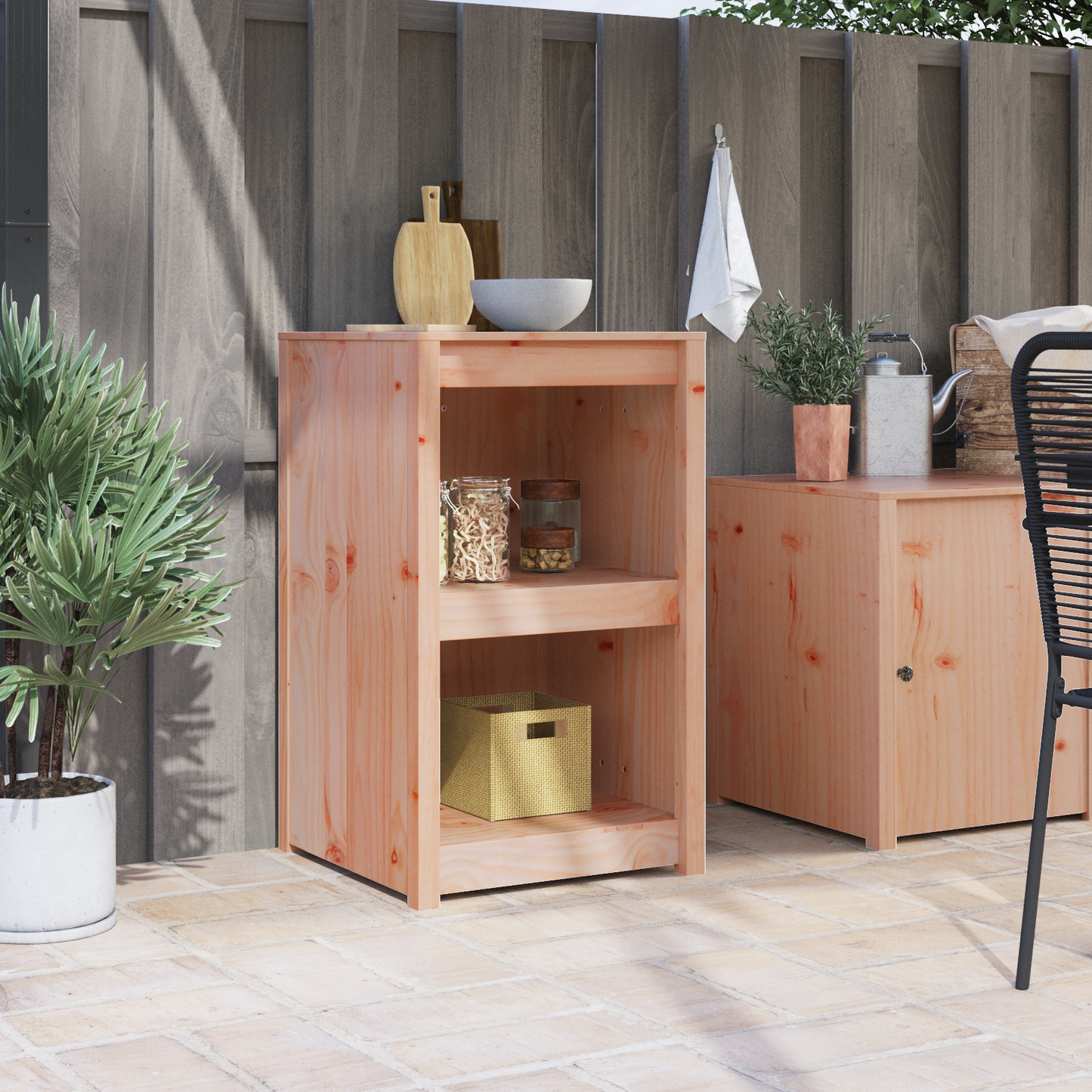 vidaXL Küchenschrank mit Regal Braun Eichen-Optik 55 x 55 x 92 cm
