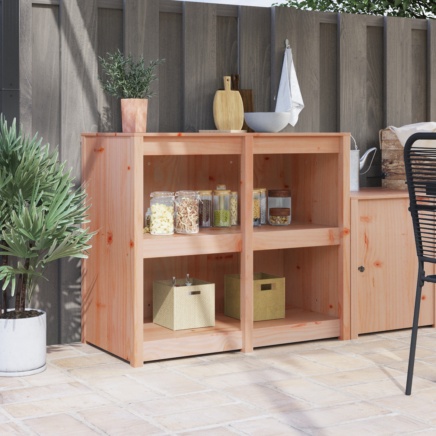 vidaXL Küchenschrank mit Regal Braun Eichen-Optik 106 x 55 x 92 cm