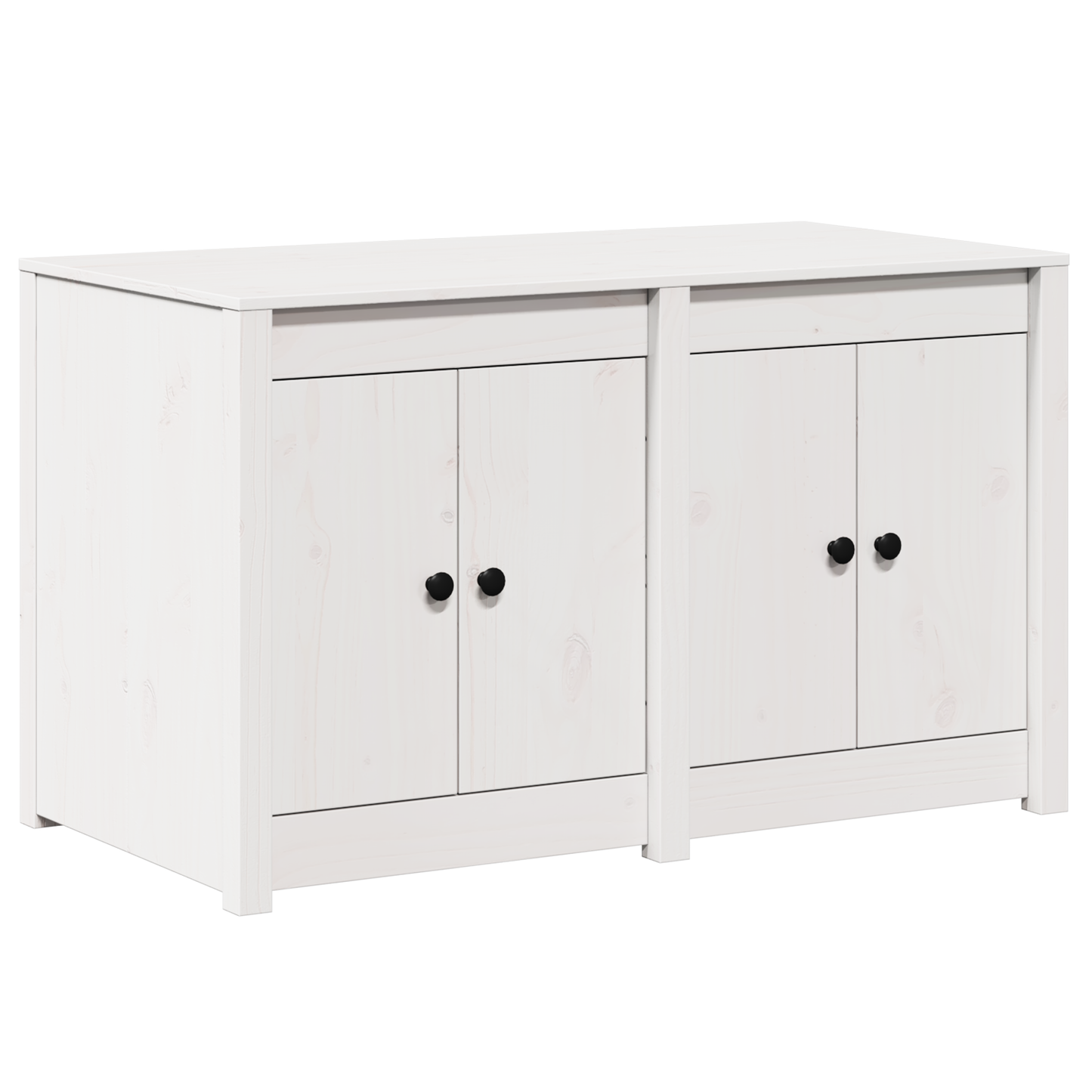 vidaXL Küchenschrank mit Regal Weiß 106 x 55 x 64 cm Massivholz Kiefer