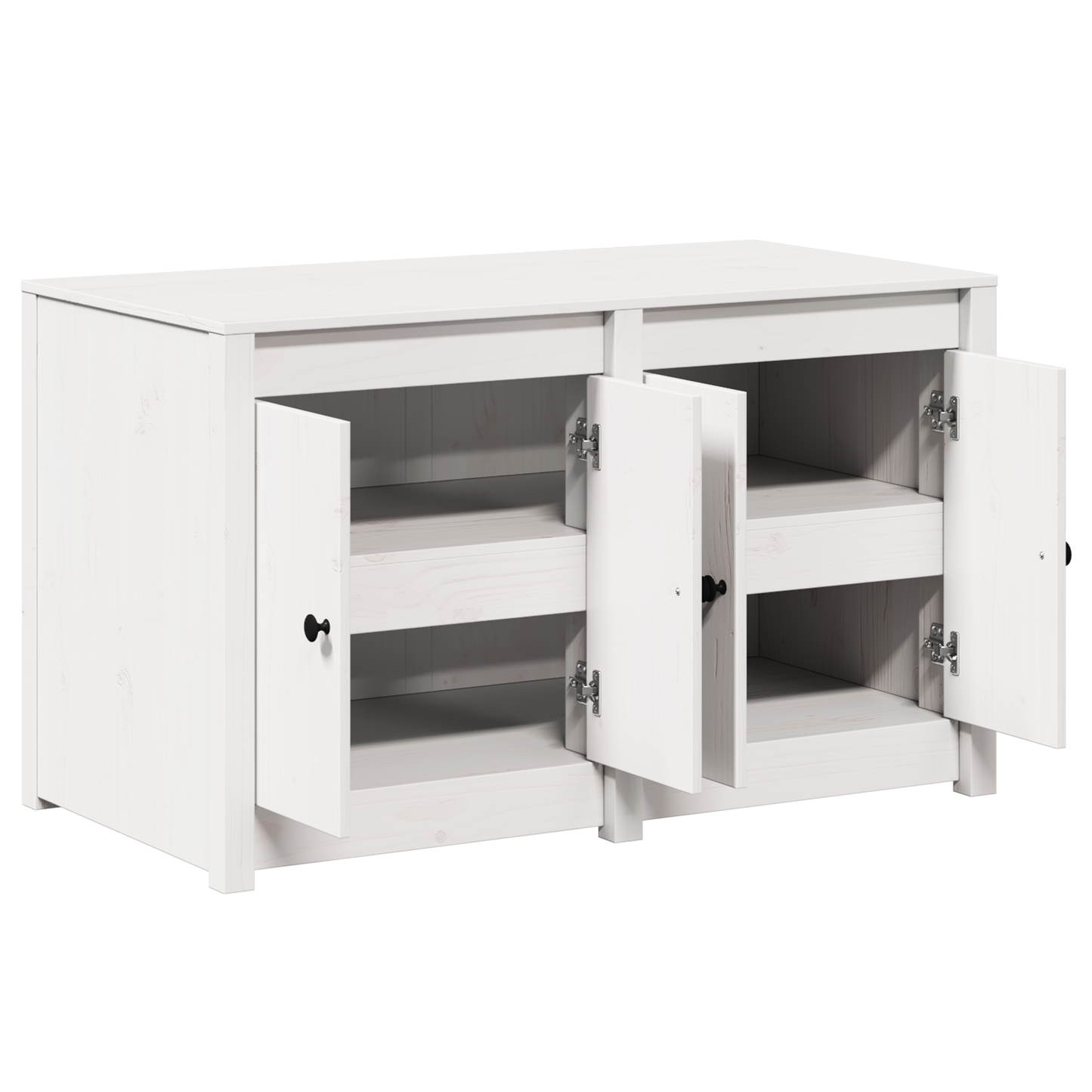 vidaXL Küchenschrank mit Regal Weiß 106 x 55 x 64 cm Massivholz Kiefer